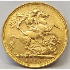 AUSTRALIA 1910 . ONE 1 SOVEREIGN . MELBOURNE . GOLD